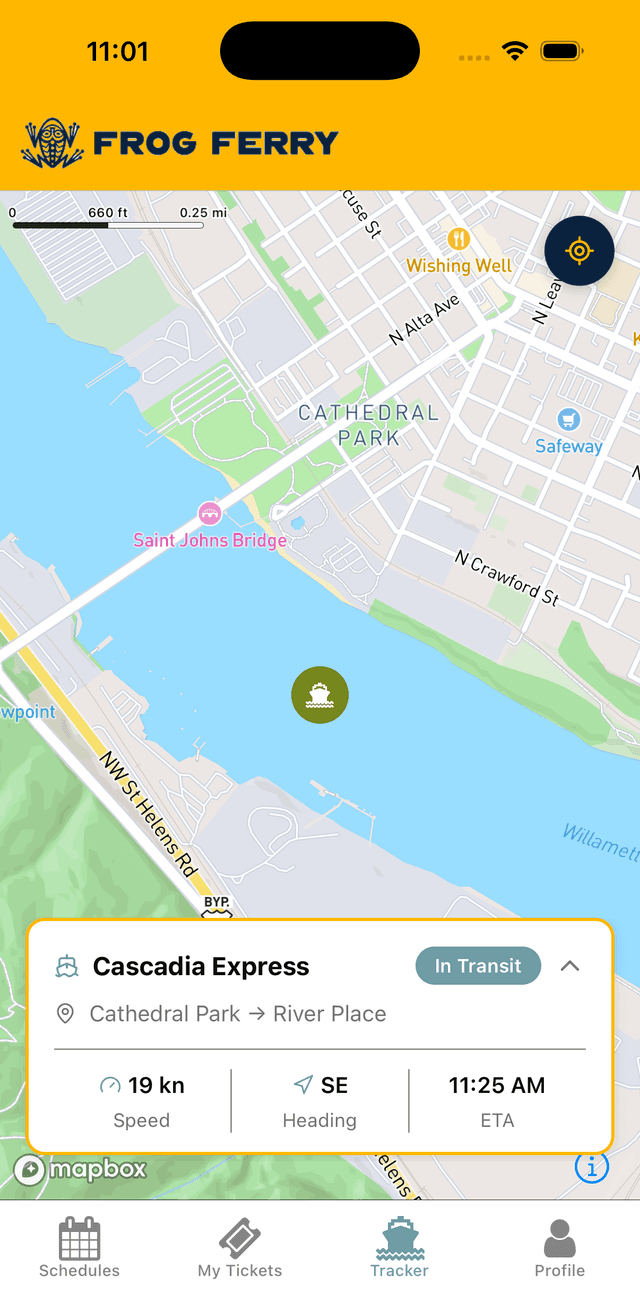 Ferry Tracker Screen